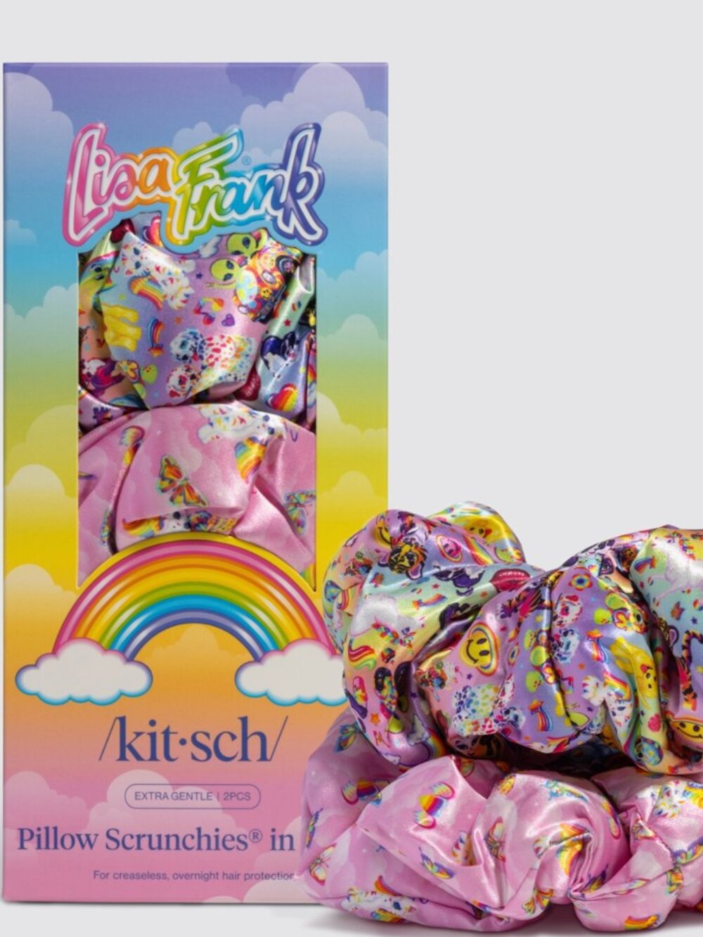 Lisa Frank X Kitsch Pillow Scrunchies in Satin